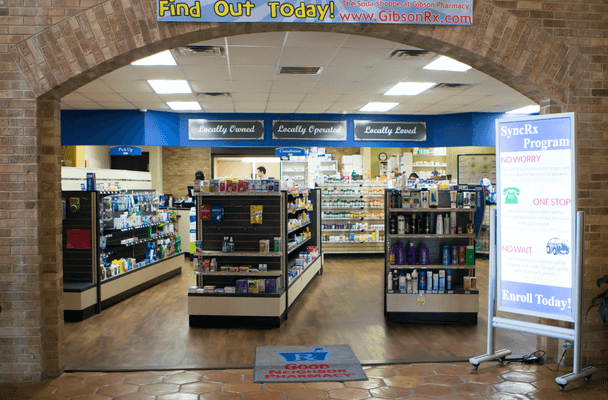 Photo of the interior of Gibson Pharmacy in Athens Texas